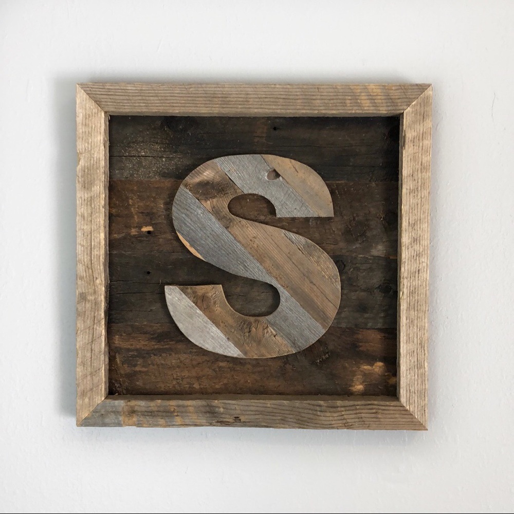 Reclaimed Wood Monogram ‘S’ Wall Hanging